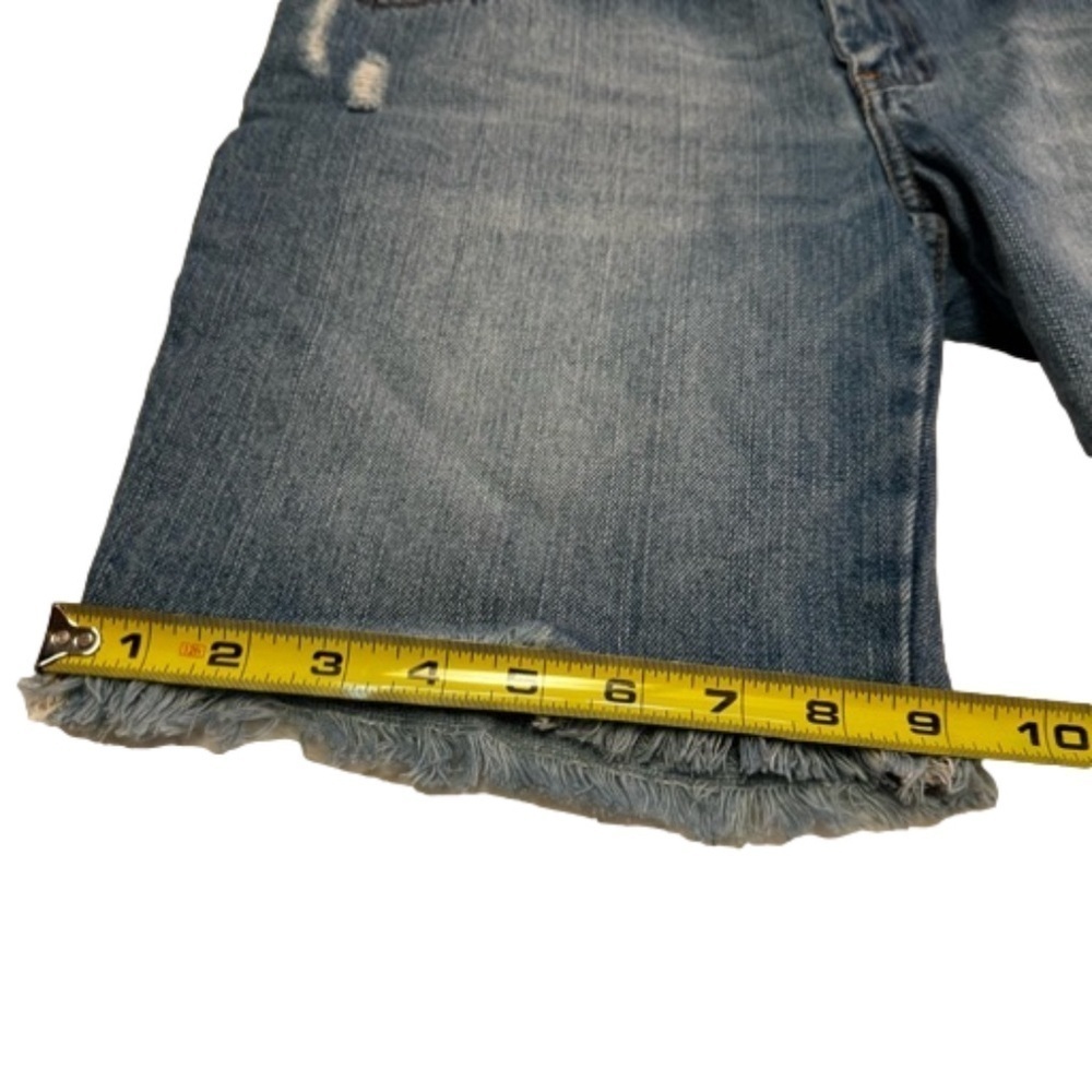 American Eagle Blue Jean Shorts Size 4 Distressed Pockets Zip Front NWT - Picture 14 of 16